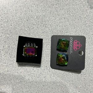 Earrings and adjustable ring